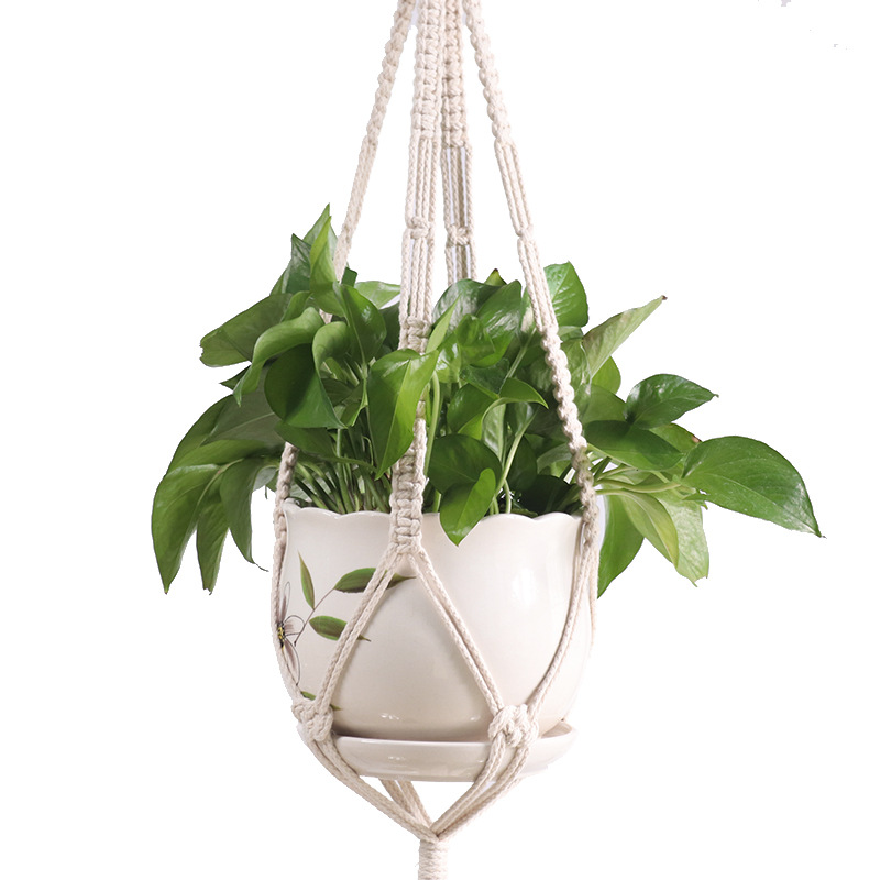 Hand-woven Flowerpot Twine Net Hanging Garden Flowerpot Net Hanging Cotton Rope Basket Flowerpot Net
