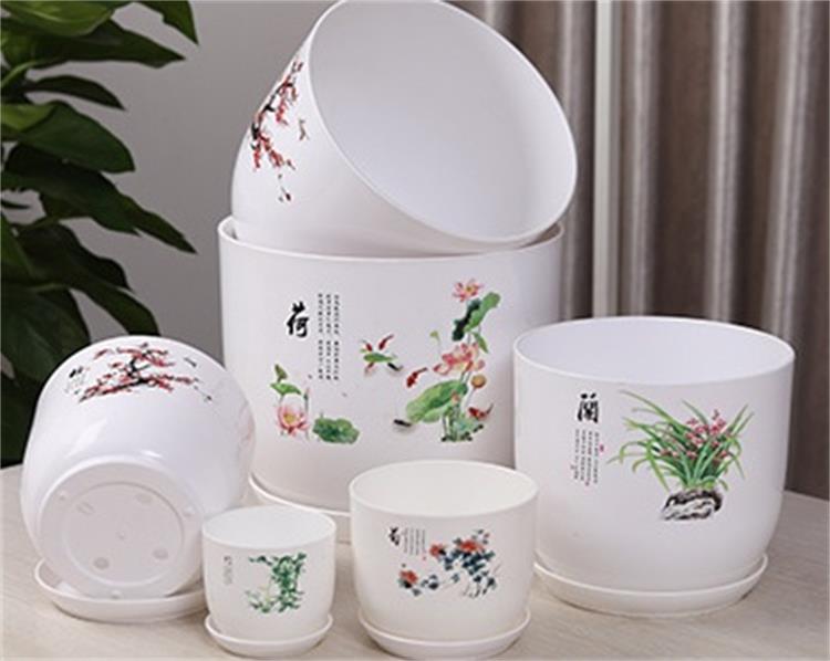 Mei LAN Bamboo Chrysanthemum Imitation Pottery Porcelain Flower Pots (9)