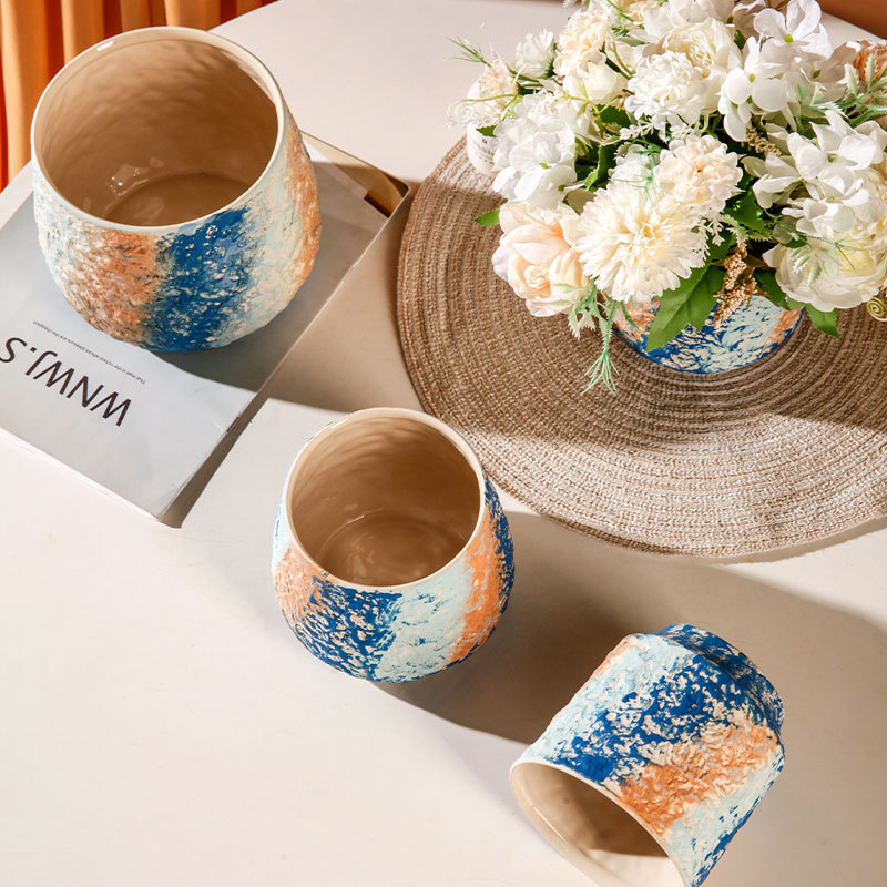 Jingdezhen Ins Wind Creative Starry Sky Ceramic Vase Home Flower Arranger Pot Decoration Living Room Bedroom Decoration