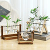Creative Wooden Frame Desktop Hydroponic Glass Vase To Raise Green Plants Flower Pot Container Decoration Office Living Room Decoration