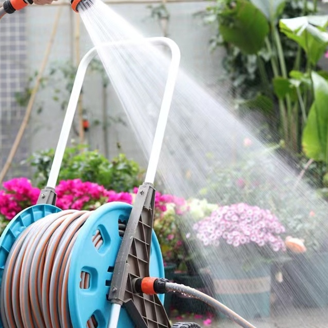 Garden Home Watering Gun Hose Set Sprinkler Irrigation Cart Watering Flower Sprinkler Storage Rack