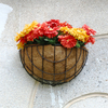 Balcony Coconut Decorative Hanging Basket Hanging Iron Flower Pot Room Garden Hanging Wall Metal Flower Basket