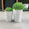 Simple Style Round Magnesium Cement Flowerpot Suitable for Shopping Malls Offices Balcony Factories