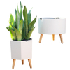 Smart Creative Lazy Flowerpot Wood Feet Nordic Wind Ins Water Shortage Intelligent Alarm Flower Pot
