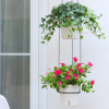 2 Tiers Plastic Hanging Flower Pots Home Garden Vegetable Self Watering Plant Pot for Indoor Outdoor Plants